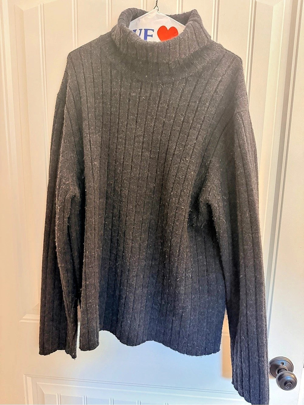 Vintage Banana Republic Ribbed Turtleneck Sweater Black XL